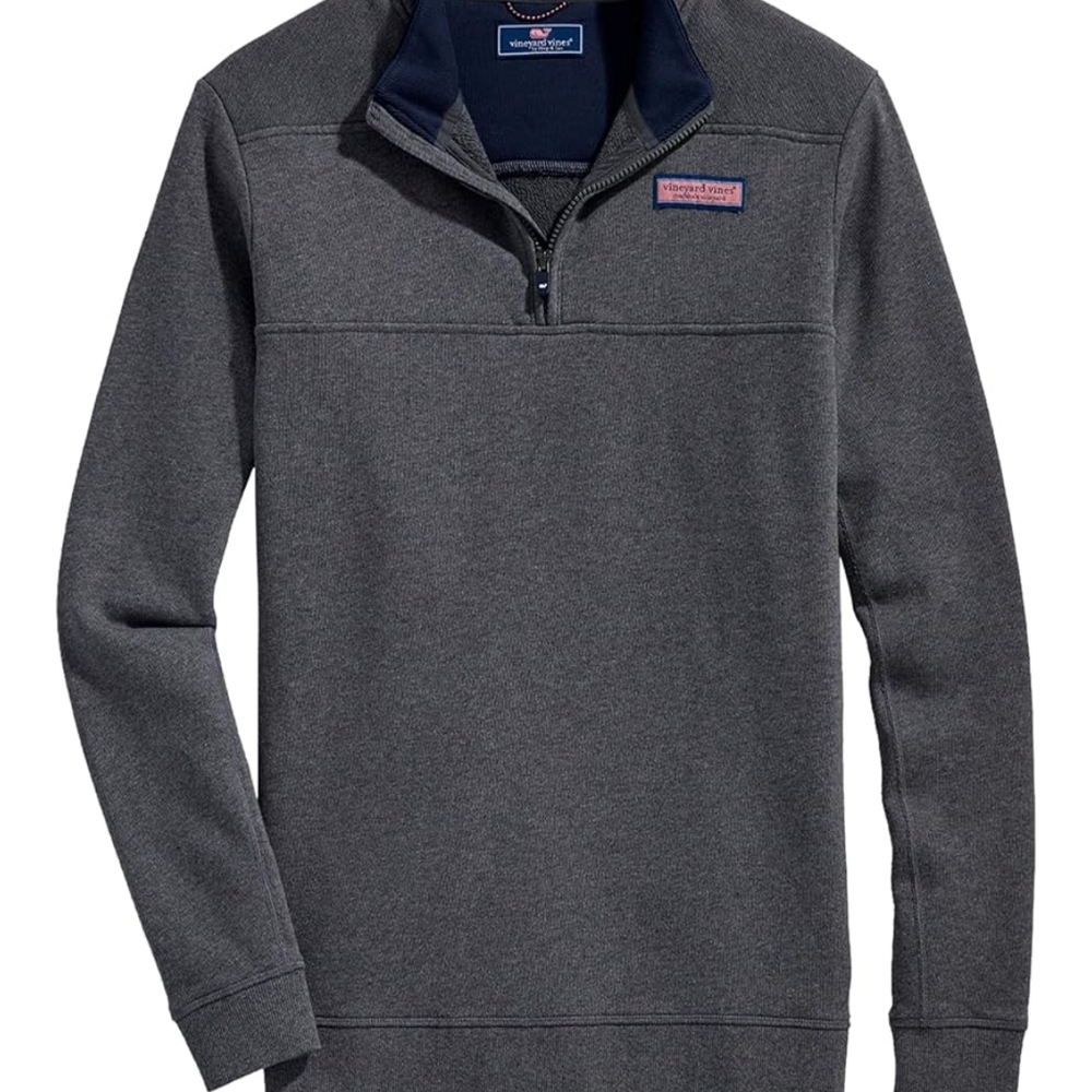 Vineyard Vines Charcoal Classic Shep Shirt Quarter-Zip Pullover NWT
